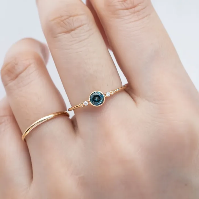 Estel Ring 43mm 04ct Blue Green Montana Sapphire Envero Jewelry Rings Estel Ring 43mm 04ct Blue Green Montana Sapphire Envero Jewelry Rings