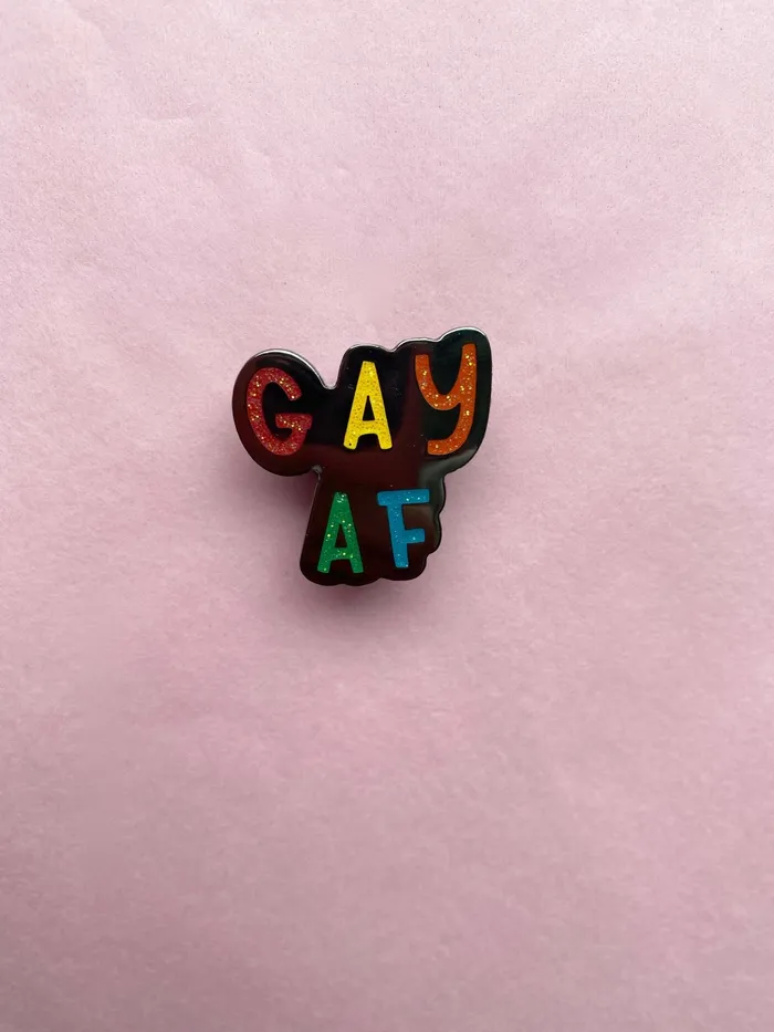 Fluffmallow Gay af queer LGBTQ pride enamel pin Rings