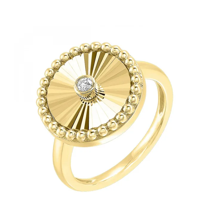 GemsOne Rings 10k YG Diamond Circle Ring RG120541YC