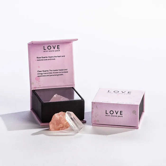 GeoCentral Mini Stone Box Love Rings