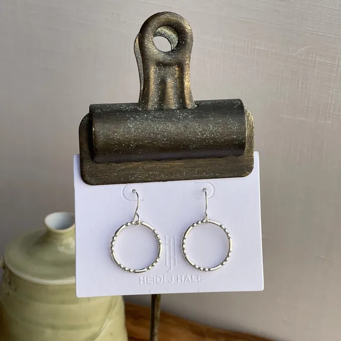 HeidiJHale Designs Earrings Sterling Silver Patterned Hoop Earring 1