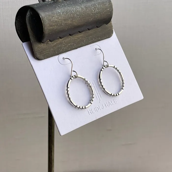 HeidiJHale Designs Earrings Sterling Silver Patterned Hoop Earring 1
