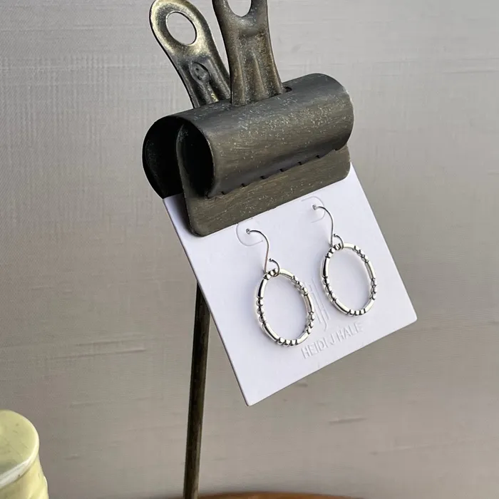 HeidiJHale Designs Earrings Sterling Silver Patterned Hoop Earring 1
