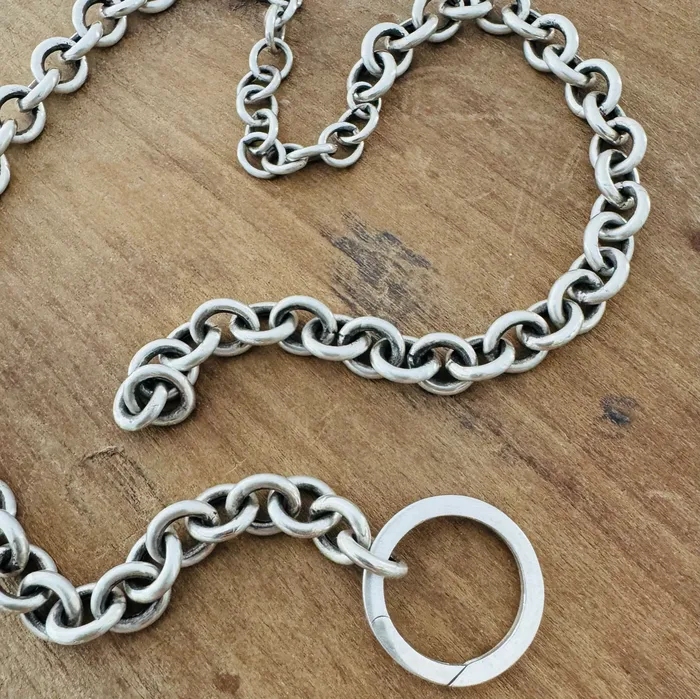 HeidiJHale Designs Rings Sterling Silver Hollow Chain Charm Holder