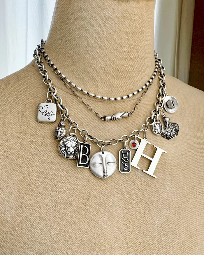 HeidiJHale Designs Rings Sterling Silver Hollow Chain Charm Holder HeidiJHale Designs Rings Sterling Silver Hollow Chain Charm Holder