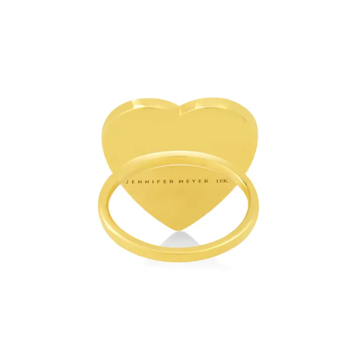 Jennifer Meyer Rings Turquoise Inlay Heart Ring with Diamonds
