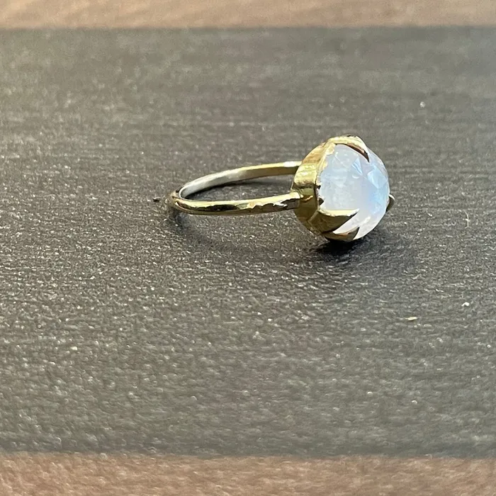 Karch Wolfe Rings Mystical Solitaire moonstone and yellow gold