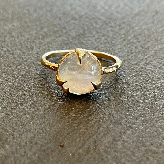 Karch Wolfe Rings Mystical Solitaire moonstone and yellow gold