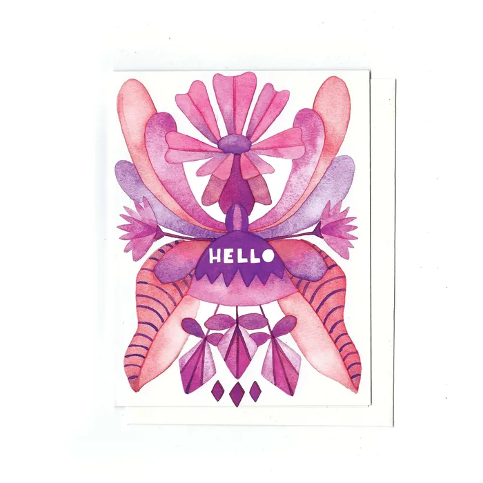 Katie Blanchard Art Works Earrings Hello Folk Card