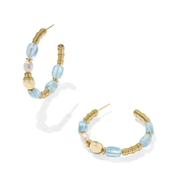 KENDRA SCOTT Earrings KENDRA SCOTT MELODY BEADED HOOP EAR GOLD AQUAMARINE 9608878128 KENDRA SCOTT Earrings KENDRA SCOTT MELODY BEADED HOOP EAR GOLD AQUAMARINE 9608878128