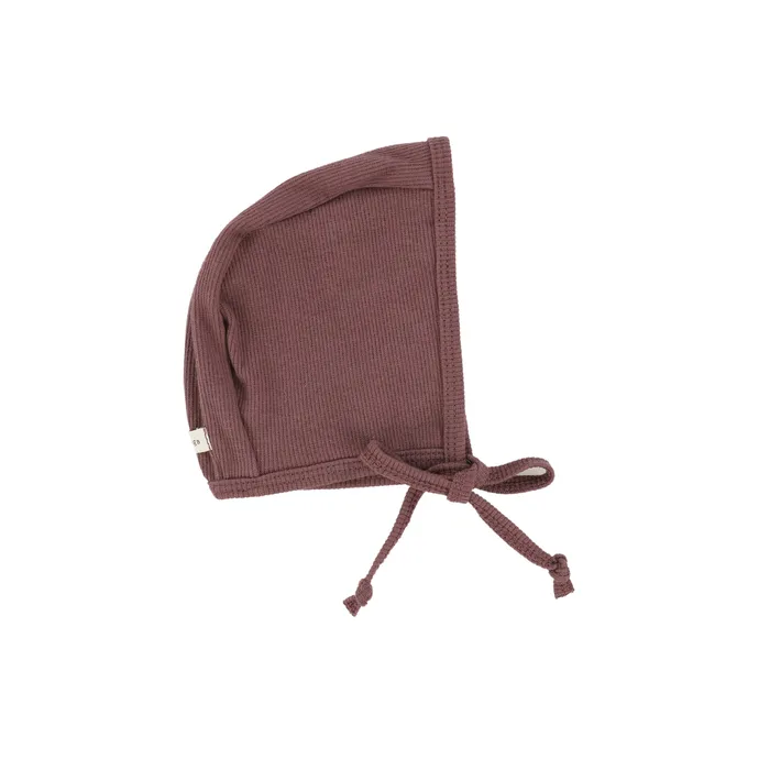 Lil Legs Classic Ribbed Bonnet Muted Plum Lil Legs Earrings