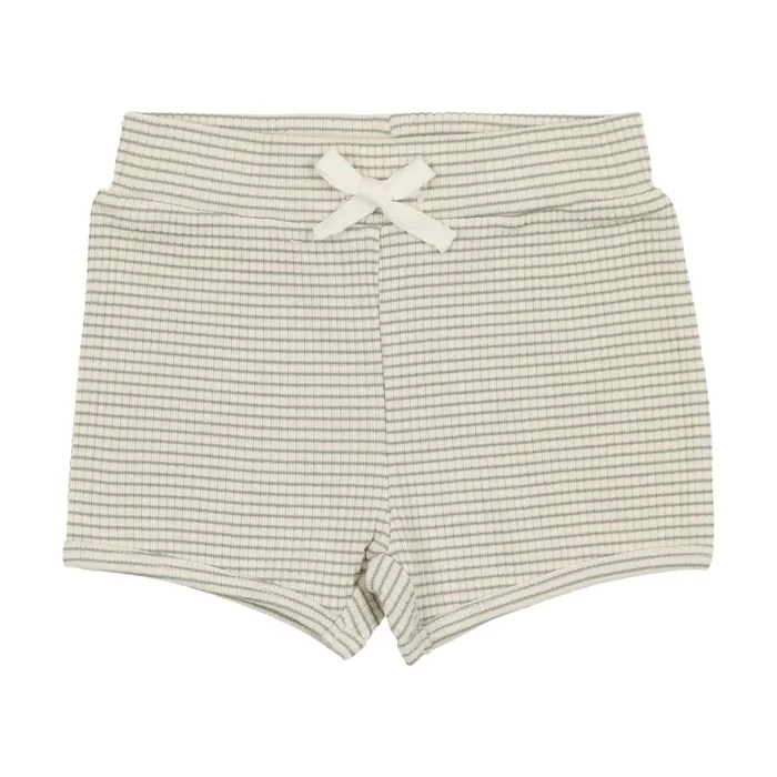 Lil Legs Earrings Lil Legs Ribbed Track Shorts Green Stripe