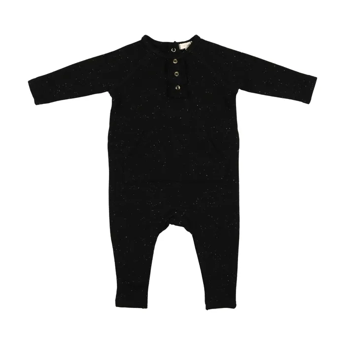 Lil Legs Girls Footless Romper Black Speckle Lil Legs Rings