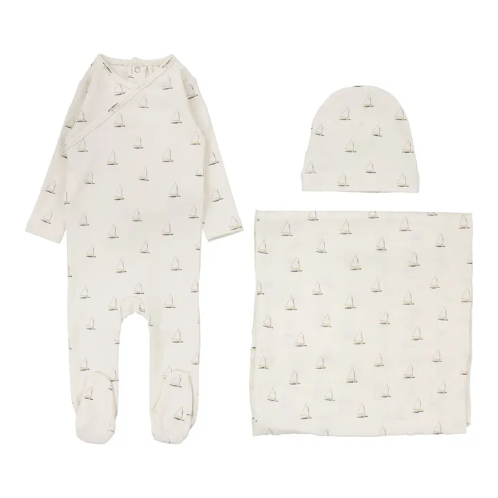 Lilette Earrings Lilette Nautical Layette Set CreamNautical Print