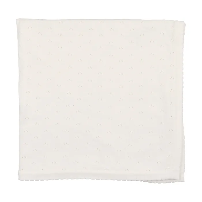 Lilette Pointelle Knit Blanket White Lilette Rings