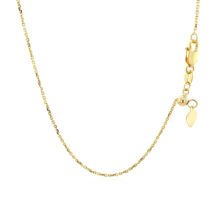 MayaMila 10k Yellow Gold Adjustable Cable Chain 09mm Rings