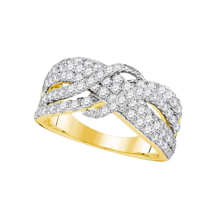 mayamila 14kt Yellow Gold Womens Round Paveset Diamond Crossover Strand Band 112 Cttw Rings mayamila 14kt Yellow Gold Womens Round Paveset Diamond Crossover Strand Band 112 Cttw Rings