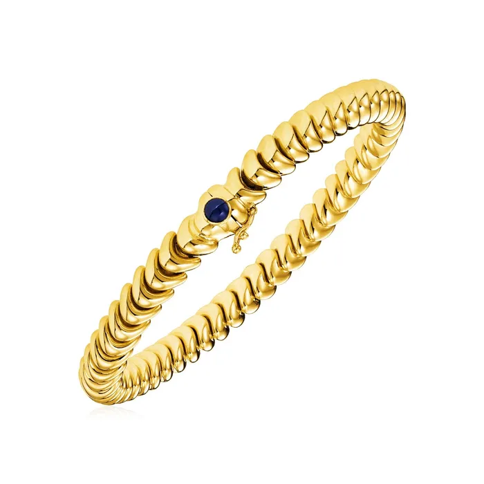 MayaMila Bracelets 14k Yellow Gold 7 12 inch Dragon Link Bracelet with Blue Sapphire MayaMila Bracelets 14k Yellow Gold 7 12 inch Dragon Link Bracelet with Blue Sapphire