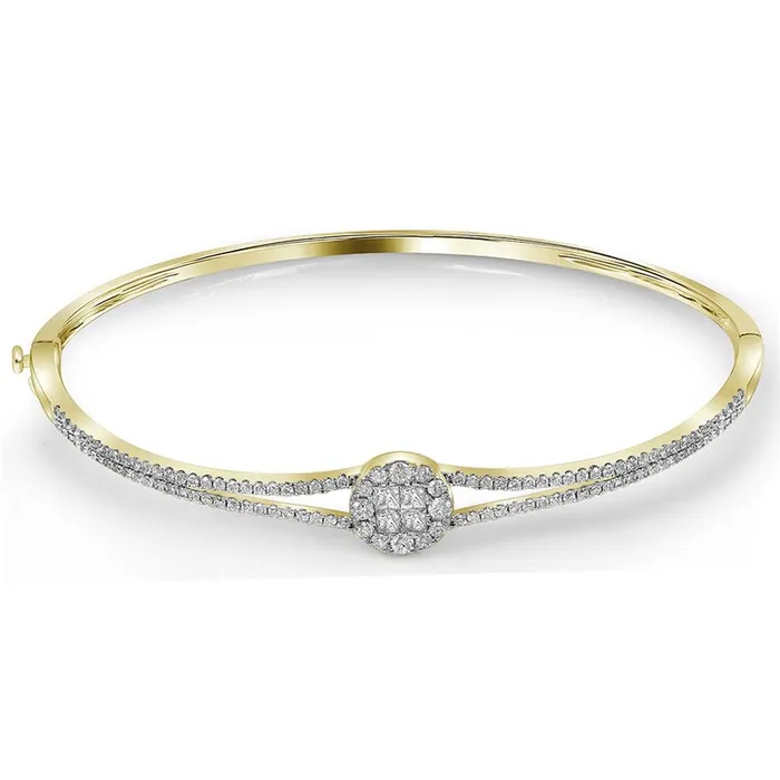 mayamila Bracelets 14kt Yellow Gold Womens Princess Round Diamond Soleil Bangle Bracelet 100 Cttw mayamila Bracelets 14kt Yellow Gold Womens Princess Round Diamond Soleil Bangle Bracelet 100 Cttw