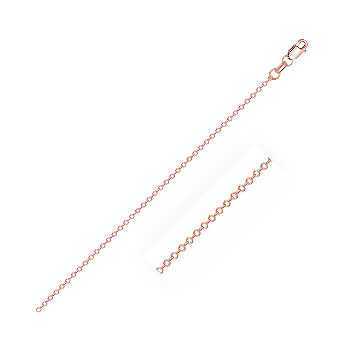 MayaMila Earrings Cable Link Chain in 14k Rose Gold 08 mm