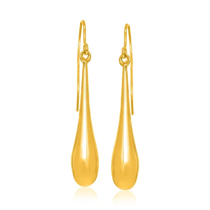 MayaMila Fancy Puffed Teardrop Polished Earrings in 10k Yellow Gold Earrings MayaMila Fancy Puffed Teardrop Polished Earrings in 10k Yellow Gold Earrings