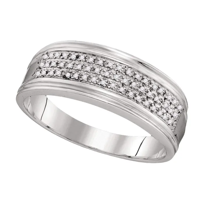mayamila Rings 10kt White Gold Mens Round Diamond Triple Row Wedding Anniversary Band Ring 110 Cttw mayamila Rings 10kt White Gold Mens Round Diamond Triple Row Wedding Anniversary Band Ring 110 Cttw