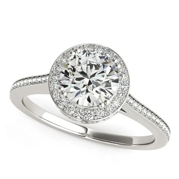 MayaMila Rings 14k White Gold Classic Channel Slim Shank Diamond Engagement Ring 2 cttw