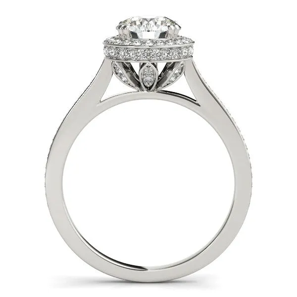 MayaMila Rings 14k White Gold Classic Channel Slim Shank Diamond Engagement Ring 2 cttw