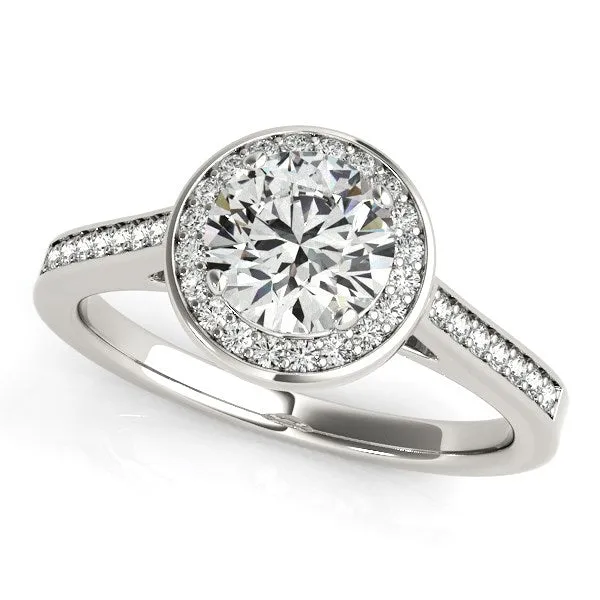 mayamila Rings 14K White Gold Halo Round Diamond Engagement Ring 1 14 ct tw mayamila Rings 14K White Gold Halo Round Diamond Engagement Ring 1 14 ct tw