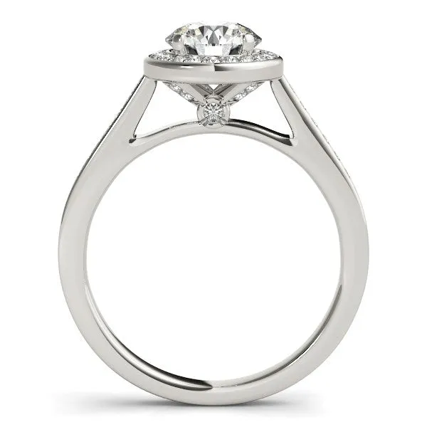 mayamila Rings 14K White Gold Halo Round Diamond Engagement Ring 1 14 ct tw