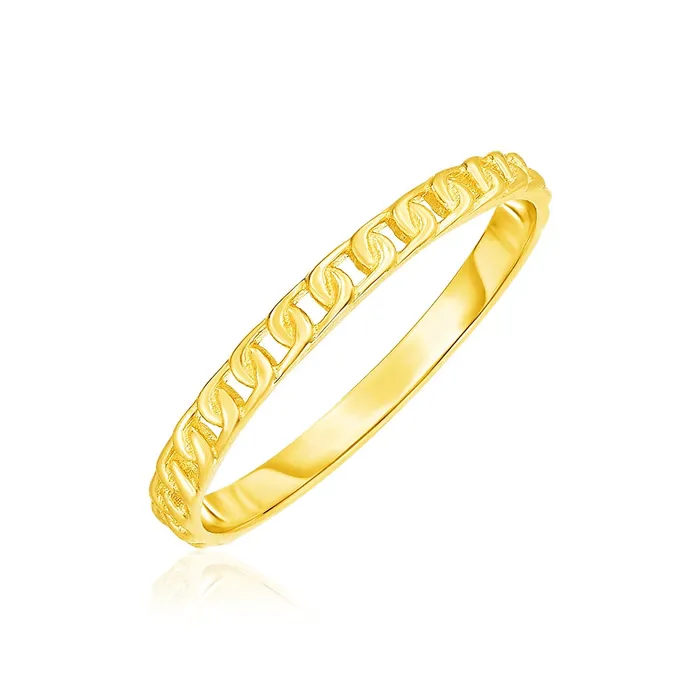 MayaMila Rings 14k Yellow Gold Ring with Bead Texture