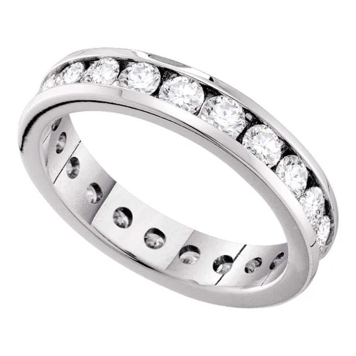mayamila Rings 14kt White Gold Womens Round Channelset Diamond Eternity Wedding Anniversary Band 200 Cttw mayamila Rings 14kt White Gold Womens Round Channelset Diamond Eternity Wedding Anniversary Band 200 Cttw