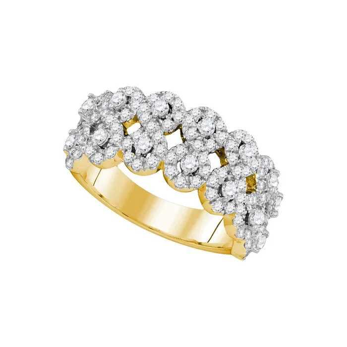 mayamila Rings 14kt Yellow Gold Womens Round Diamond Double Row Circle Cluster Band 113 Cttw mayamila Rings 14kt Yellow Gold Womens Round Diamond Double Row Circle Cluster Band 113 Cttw