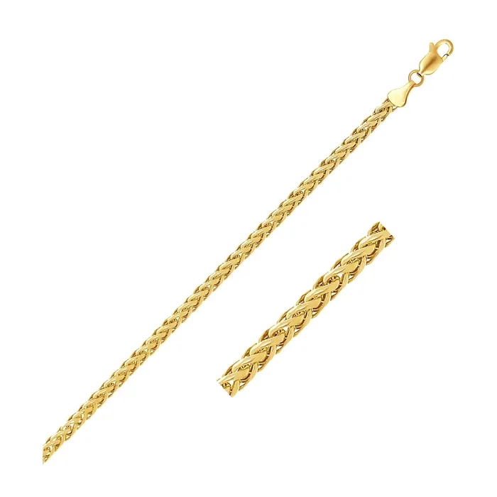 MayaMila Rings 41mm 14k Yellow Gold Diamond Cut Round Franco Chain
