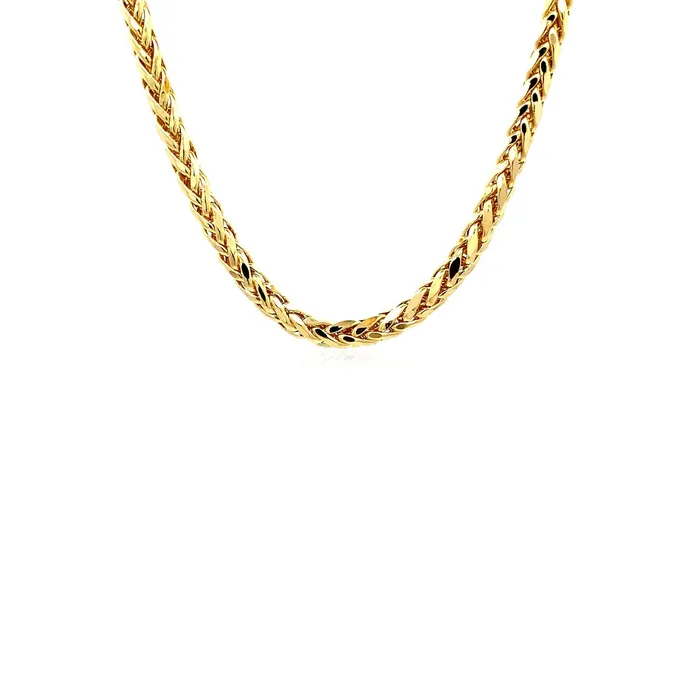 MayaMila Rings 41mm 14k Yellow Gold Diamond Cut Round Franco Chain