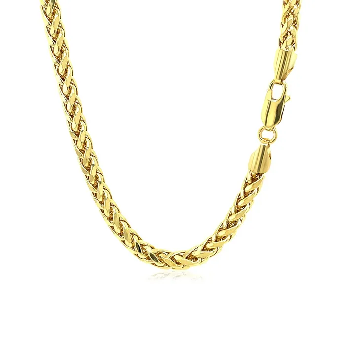 MayaMila Rings 41mm 14k Yellow Gold Diamond Cut Round Franco Chain