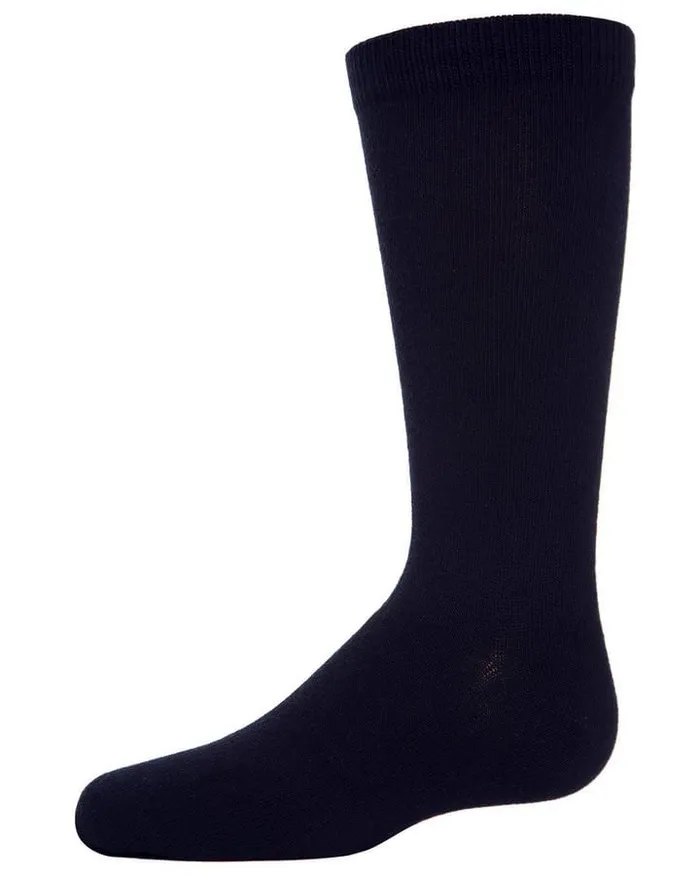 Memoi Earrings Memoi Boys Flat Knit Crew Socks 3pack Navy MK10951