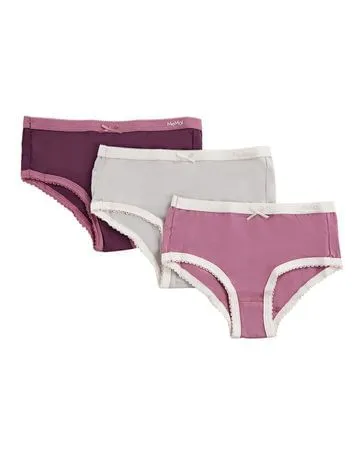 Memoi Earrings Memoi Girls Solid Panties 3Pack MKU1001
