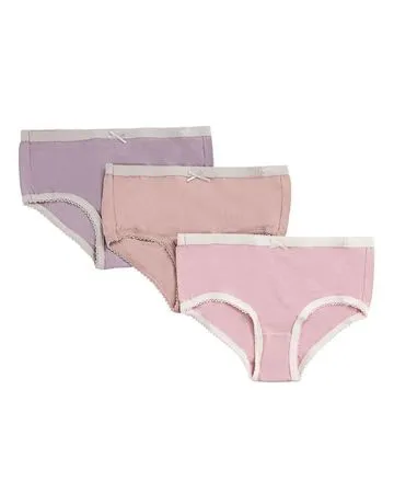 Memoi Earrings Memoi Girls Solid Panties 3Pack MKU1001