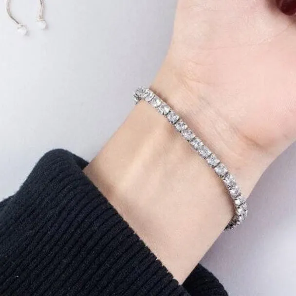 Mystic Flavia Bracelets St Vince White Zircon Silver Tennis Bracelet