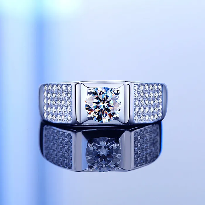 Mystic Flavia Rings Lincoln Plush MOISSANITE Adjustable Silver Ring