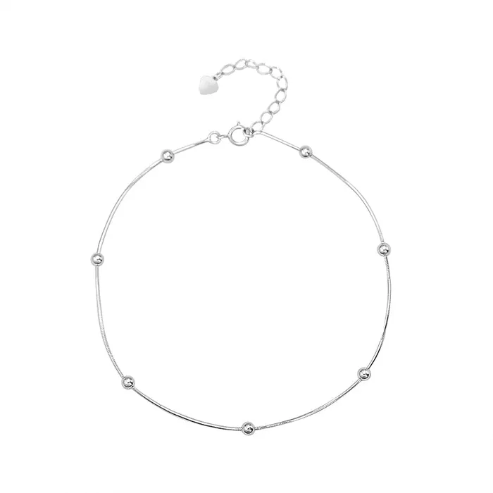 Mystic Flavia Rings Minimalist Round Petite Bead Adjustable Silver Anklet Mystic Flavia Rings Minimalist Round Petite Bead Adjustable Silver Anklet