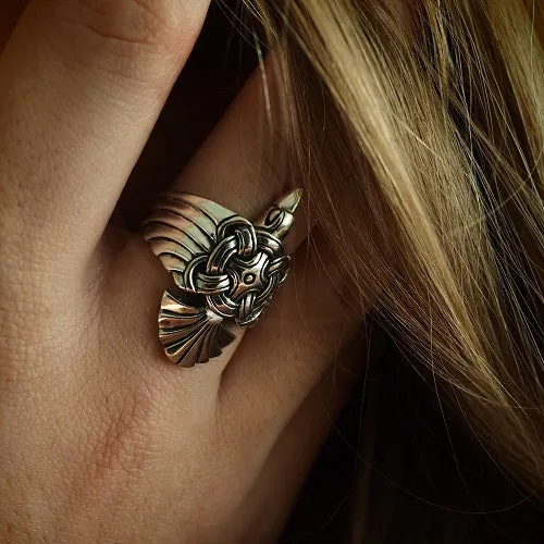 Northan Rings Winged Viking Raven Ring