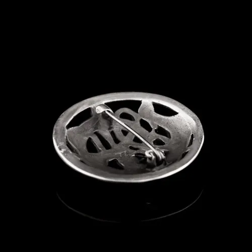Northan Viking Silver Rings Viking Round Brooch with Urnes Dragon