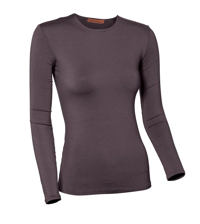 Pea Bee Jae Earrings PBJ Ladies Modal Long Sleeve Shell Plum