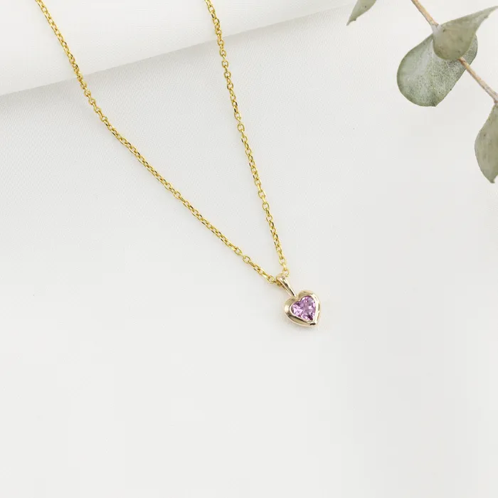 Pink Sapphire 35mm Heart Charm 14K Gold Envero Jewelry Earrings Pink Sapphire 35mm Heart Charm 14K Gold Envero Jewelry Earrings