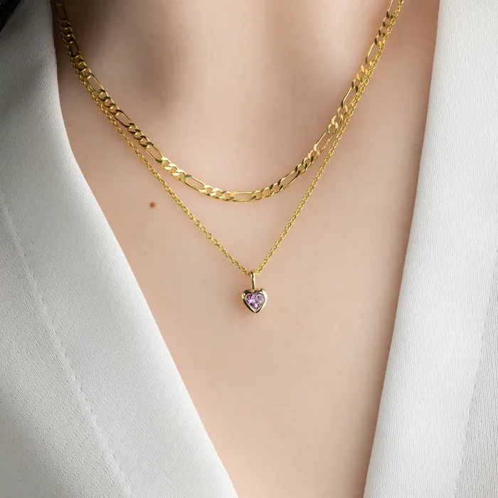 Pink Sapphire 35mm Heart Charm 14K Gold Envero Jewelry Earrings Pink Sapphire 35mm Heart Charm 14K Gold Envero Jewelry Earrings