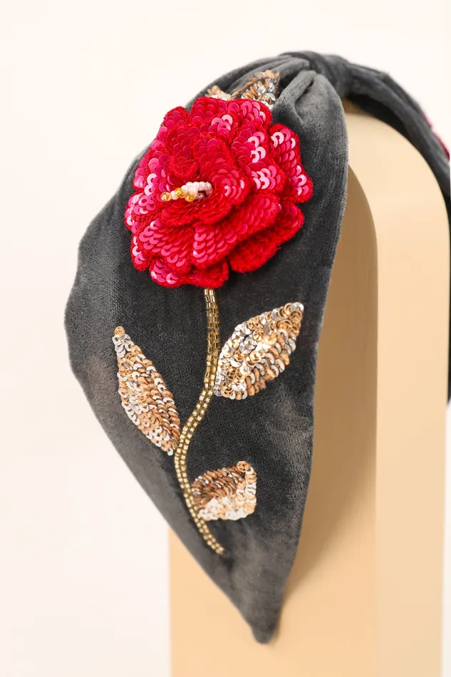 Powder Design inc Earrings Embroidered Zinnia Flower Headband