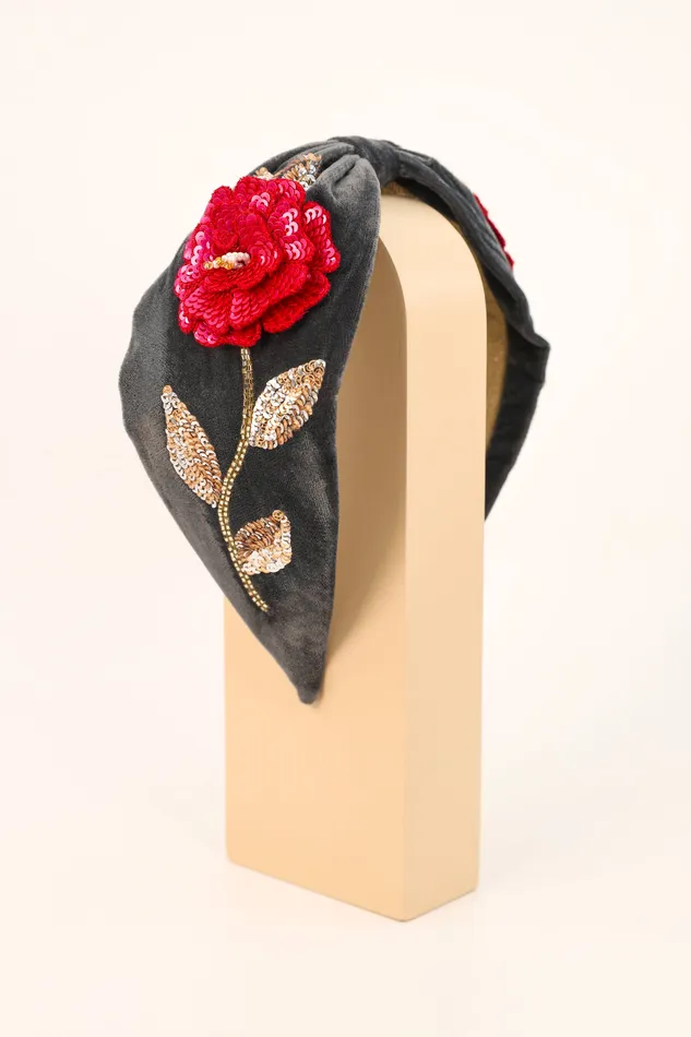 Powder Design inc Earrings Embroidered Zinnia Flower Headband