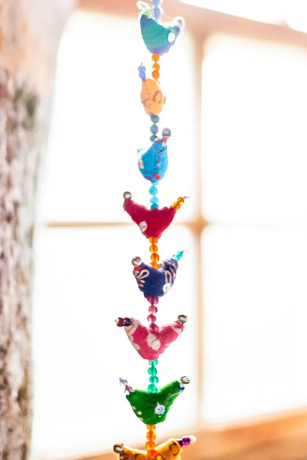 Prosperity Hens MultiColored Small 90 Long Strand Indika Earrings